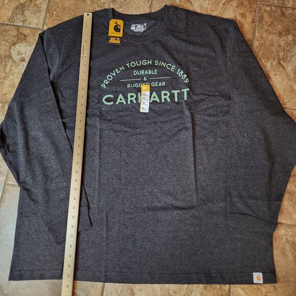 Carhartt Men’s 2XL Long Sleeve Shirt – Gray, Loose Fit, NWT - Picture 3 of 6